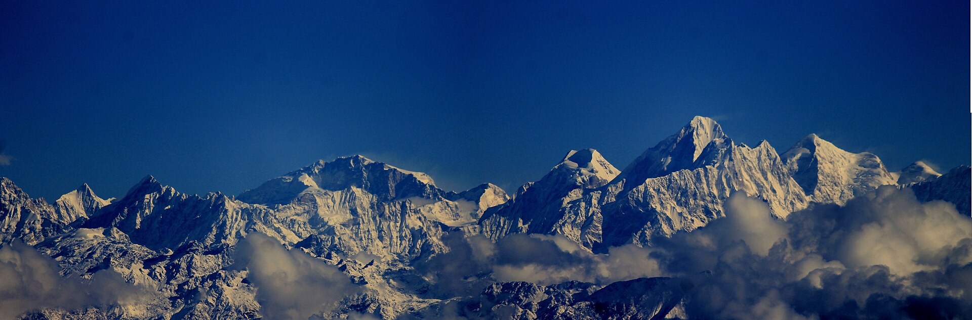 Panoramic Himalayan mountain range in Nepal