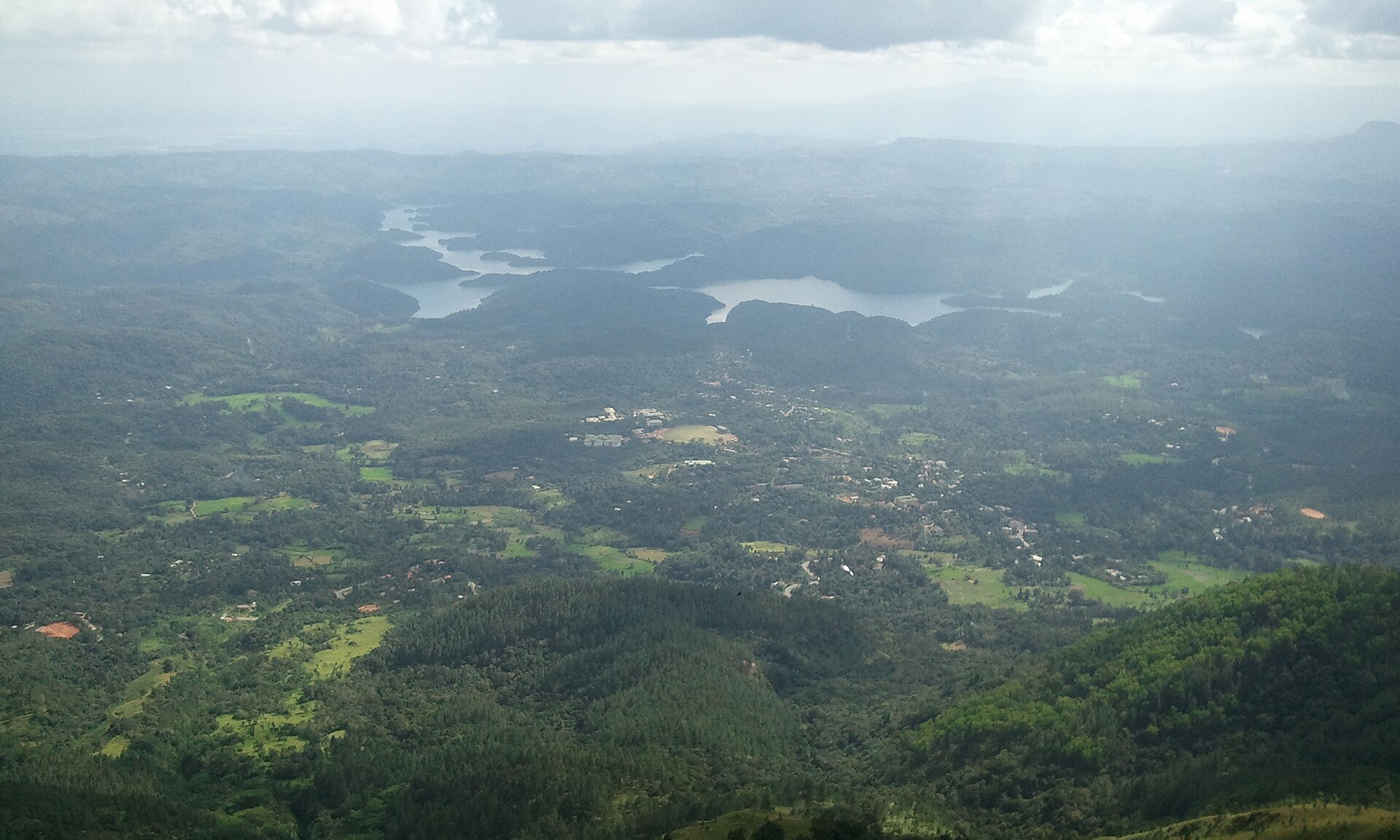 Misty hill country landscape in Sri Lanka