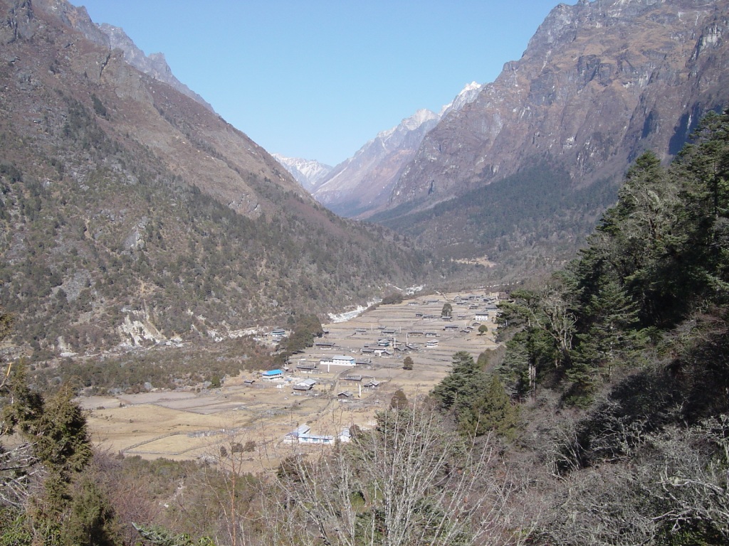 Ghunsa village, a trailhead settlement on Nepal's Kanchenjunga trek