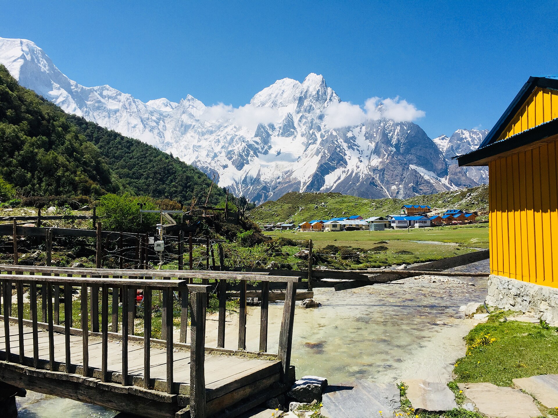 Bhimthang, a high-altitude campsite on the Manaslu Circuit trek