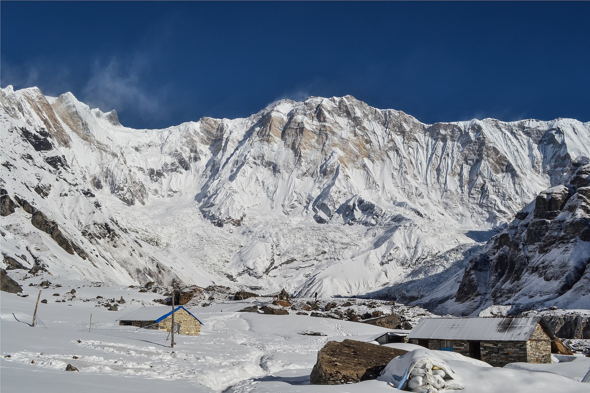 Annapurna Base Camp sanctuary surrounded by peaks