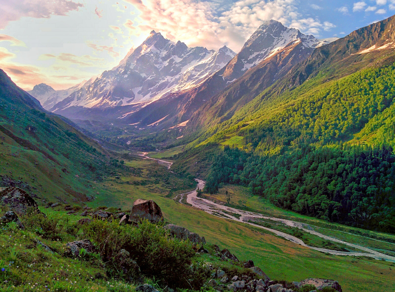 Har Ki Dun valley cradled by snow peaks