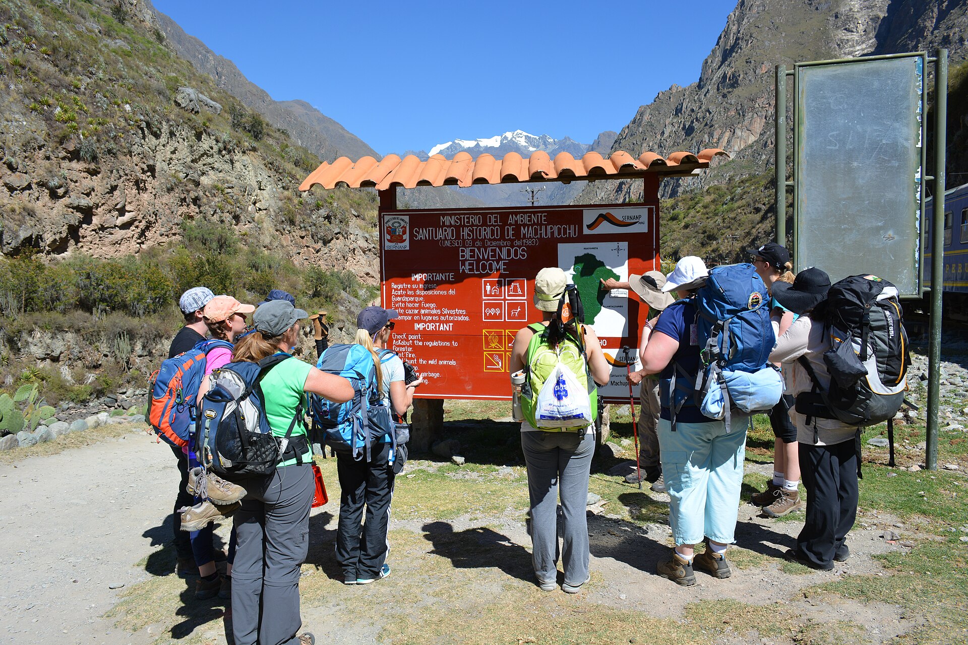 The Inca Trail approaching Machu Picchu, Peru