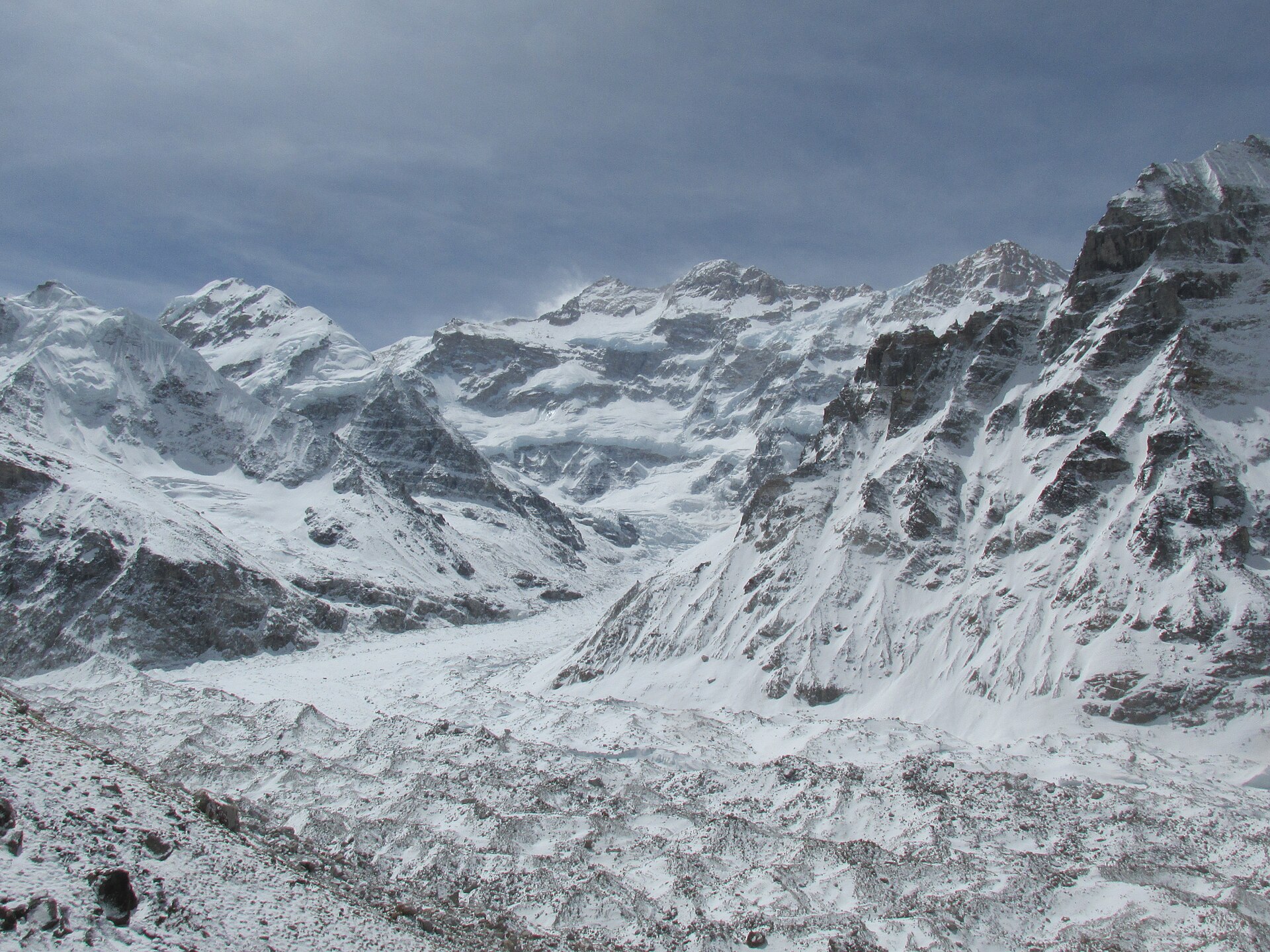 Kanchenjunga massif seen from the Nepal side base camp trail
