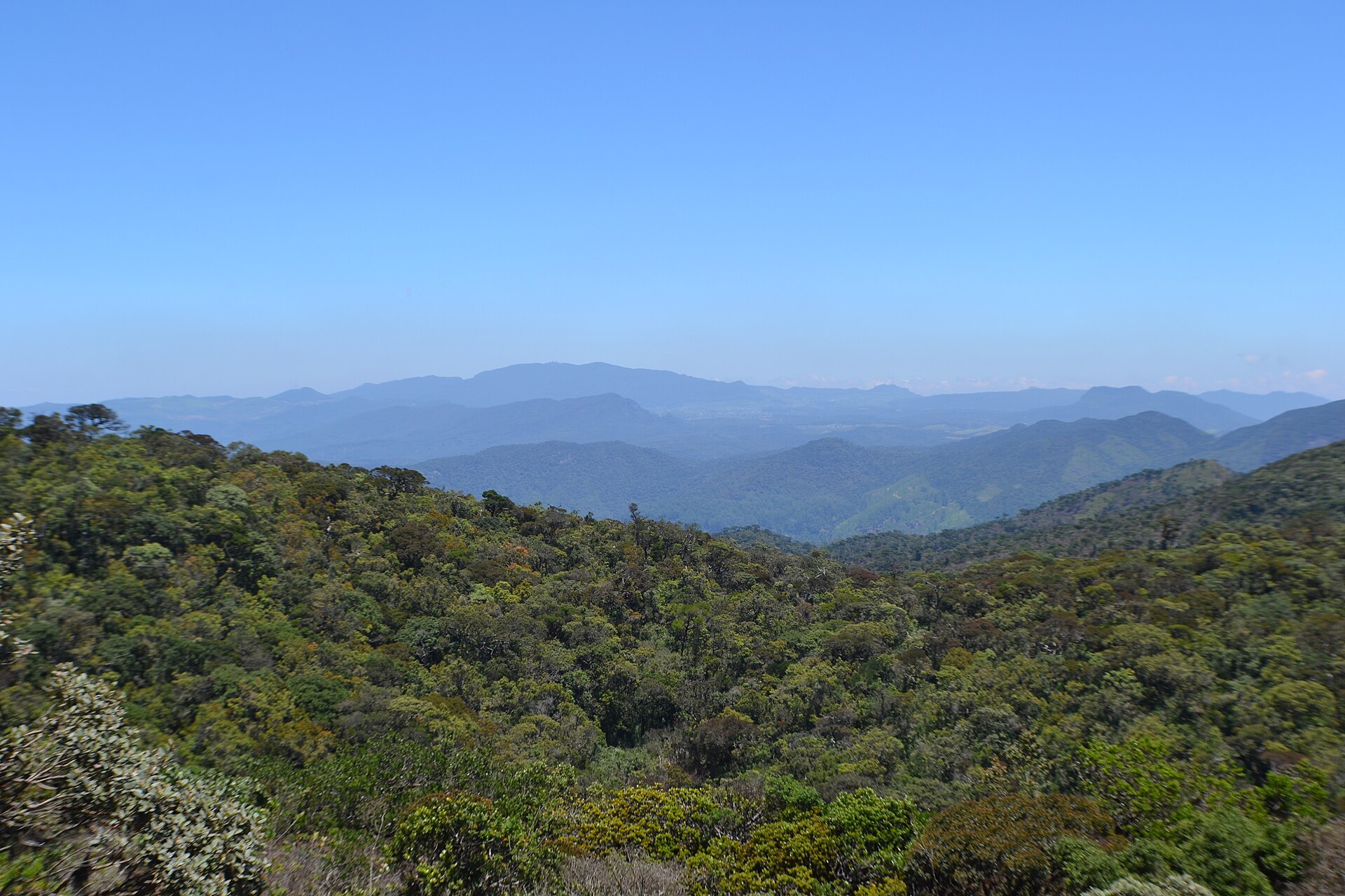 Kirigalpotta peak and the Horton Plains plateau in Sri Lanka